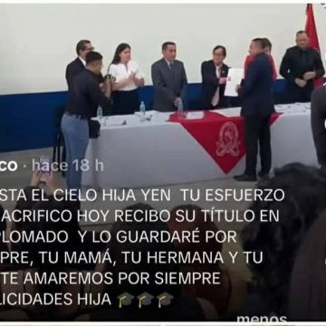 UNA JOVEN FALLECIÓ VICTIMA DE ENFERMEDAD Y SU PADRE PASÓ A RECIBIR EL DIPLOMA DE GRADUACIÓN EN LA UES DE SANTA ANA