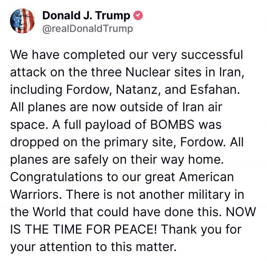 ESTADOS UNIDOS BOMBARDEA INSTALACIONES NUCLEARES EN IRÁN: ¿UNA GUERRA SIN RETORNO?