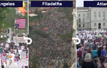 MULTITUDINARIAS PROTESTAS PACÍFICAS EN ESTADOS UNIDOS CONTRA POLÍTICAS DE TRUMP