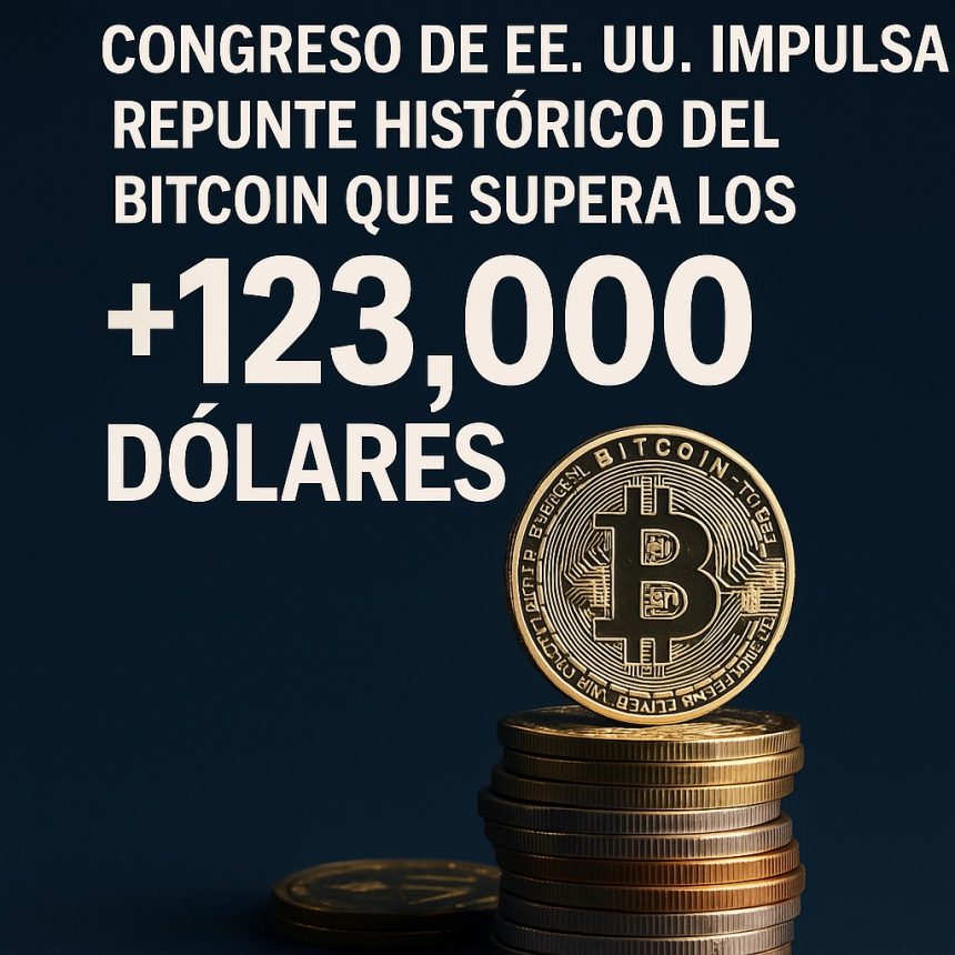 RÉCORD DEL BITCOIN: MÁS DE 123 MIL DÓLARES EN MEDIO DE DEBATES LEGISLATIVOS CLAVE EN EE. UU.