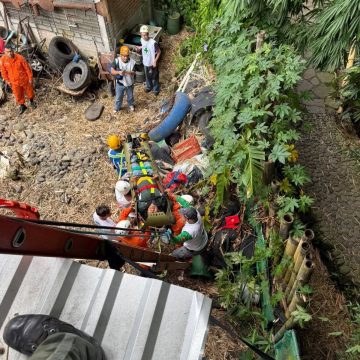 RESCATE EN ALTURA EN ANTIGUO CUSCATLÁN DEJA HOMBRE LESIONADO