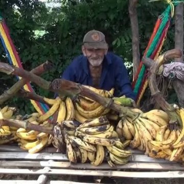 ANCIANO EJEMPLAR; A SUS 90 AÑOS, SALVADOREÑO SE GANA EL SUSTENTO DIARIO VENDIENDO PLÁTANOS