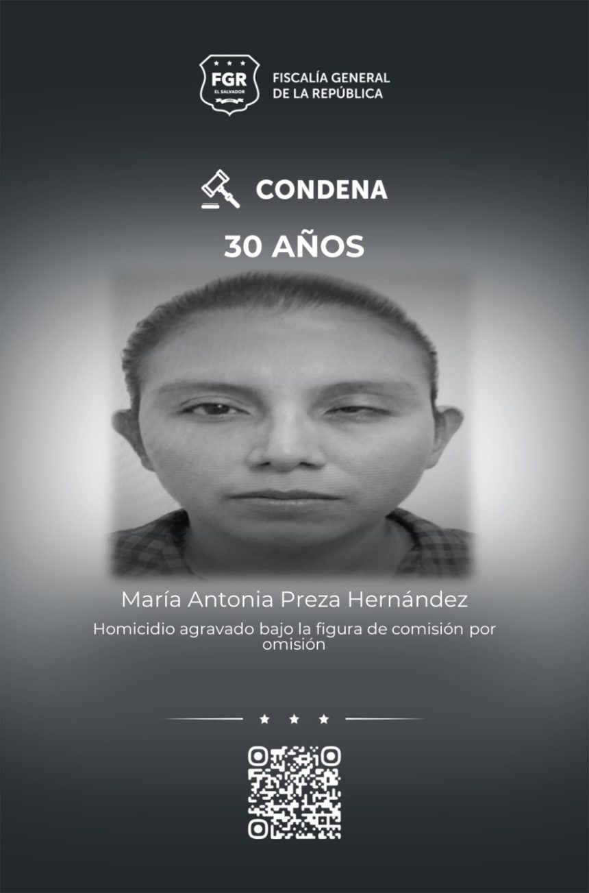 MUJER CONDENADA A 30 AÑOS DE PRISIÓN POR HOMICIDIO AGRAVADO DE SU BEBÉ