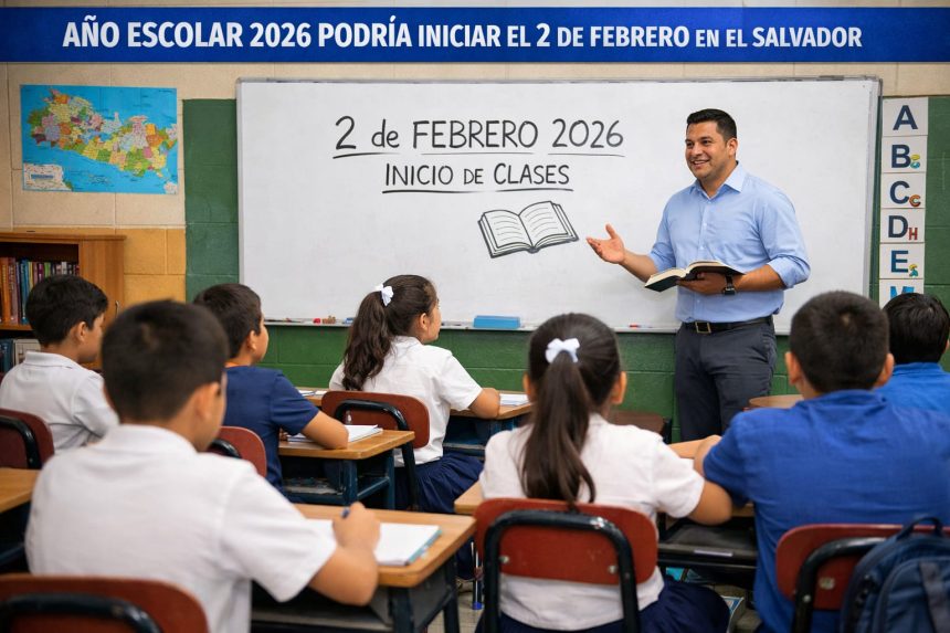 EL AÑO ESCOLAR 2026 PODRÍA INICIAR EL 2 DE FEBRERO EN EL SALVADOR, SEGÚN CALENDARIO DEL MINED