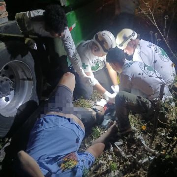 UN HOMBRE FUE ATROPELLADO POR UNA RASTRA EN LA CARRETERA SANTA ANA–SAN SALVADOR DEJANDOLO HOMBRE GRAVEMENTE LESIONADO