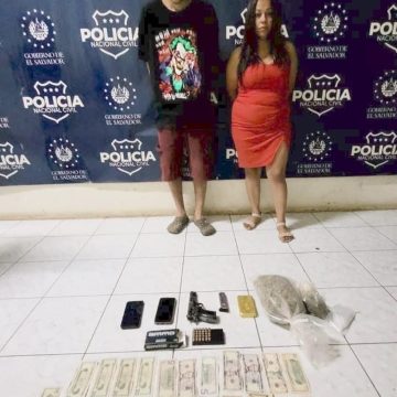 DETIENEN A PAREJA CON ARMA DE FUEGO Y DROGA EN CIUDAD BARRIOS