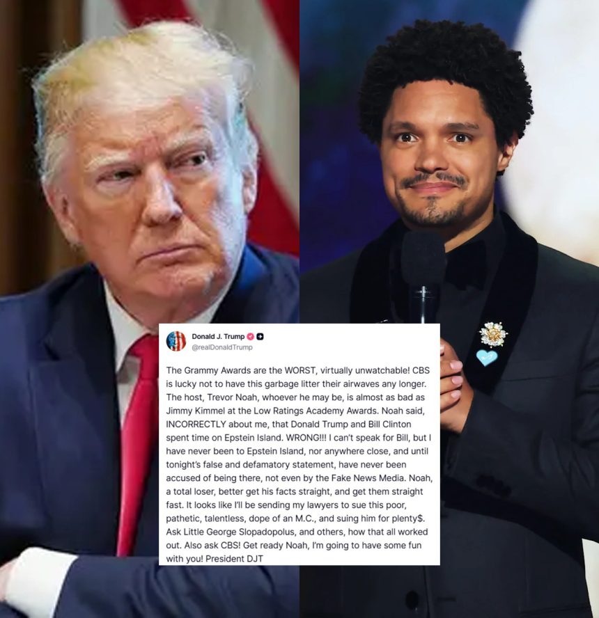 DONALD TRUMP CALIFICA A LOS PREMIOS GRAMMY COMO “LO PEOR” Y CRITICA A SU PRESENTADOR