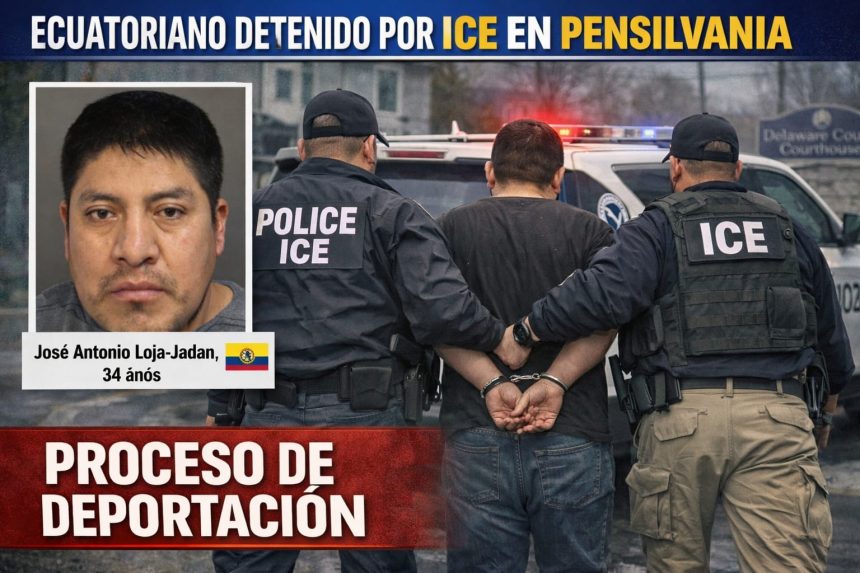ICE DETIENE A CIUDADANO ECUATORIANO EN PENSILVANIA Y ENFRENTA PROCESO DE DEPORTACIÓN