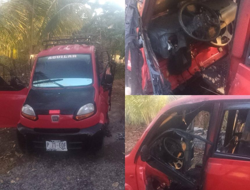EMPRENDEDOR DENUNCIA QUE INCENDIARON SU VEHÍCULO DE TRABAJO EN MORAZÁN