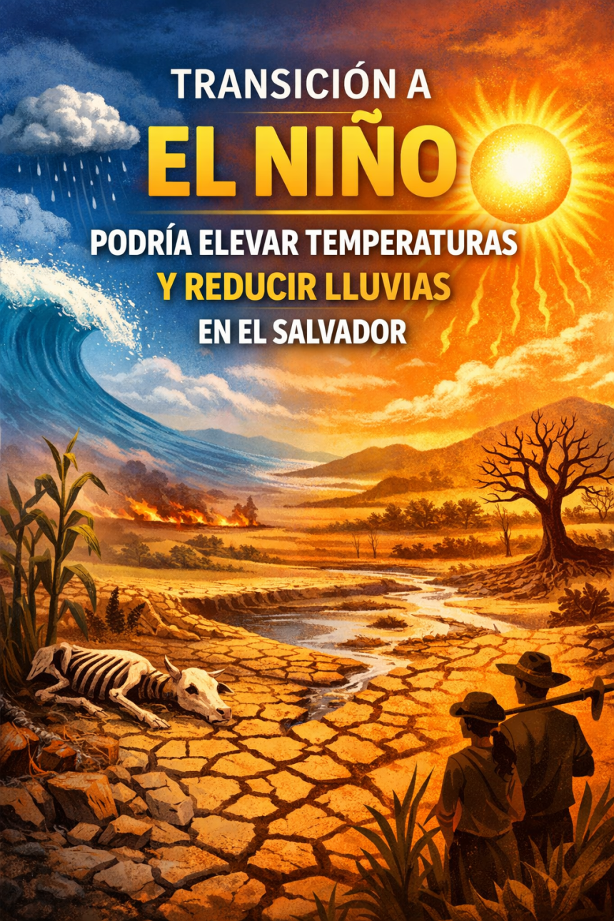 TRANSICIÓN A EL NIÑO PODRÍA ELEVAR TEMPERATURAS Y REDUCIR LLUVIAS EN EL SALVADOR