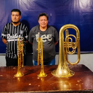 CAPTURAN A DOS PERSONAS POR PRESUNTO HURTO Y COMERCIALIZACIÓN DE INSTRUMENTOS MUSICALES EN SONSONATE