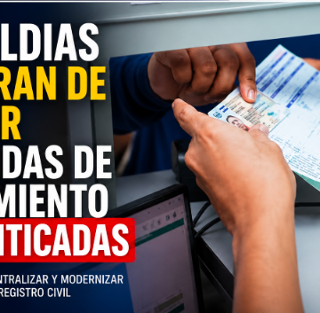 ALCALDÍAS DEJARÁN DE EMITIR PARTIDAS AUTENTICADAS PARA TRÁMITES EN EL EXTERIOR TRAS NOTIFICACIÓN DEL RNPN