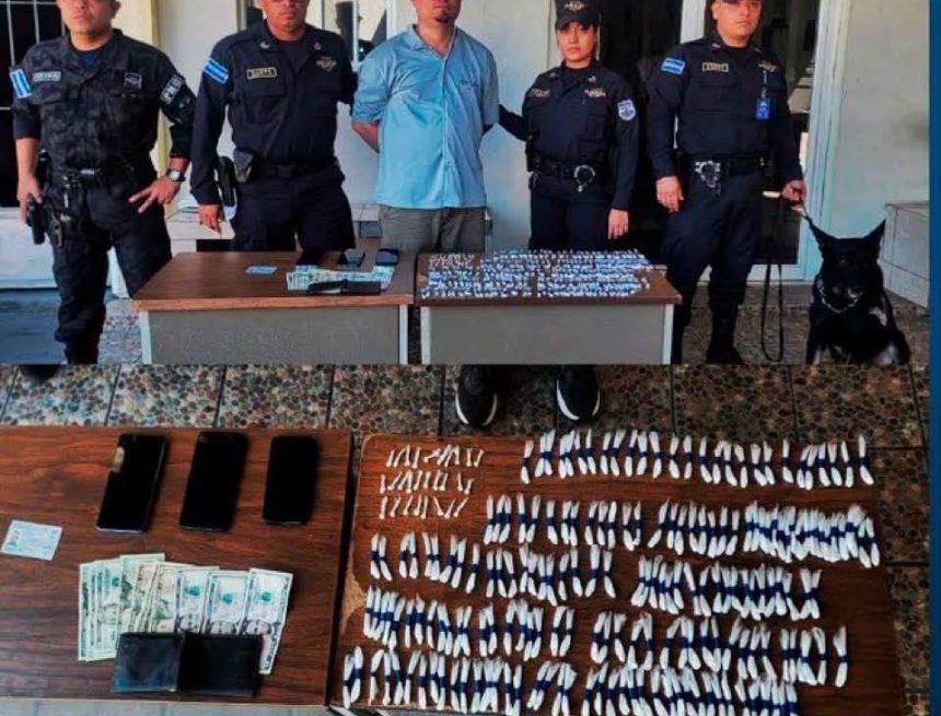 CAPTURAN A HOMBRE CON MÁS DE 200 PORCIONES DE COCAÍNA EN SAN SALVADOR