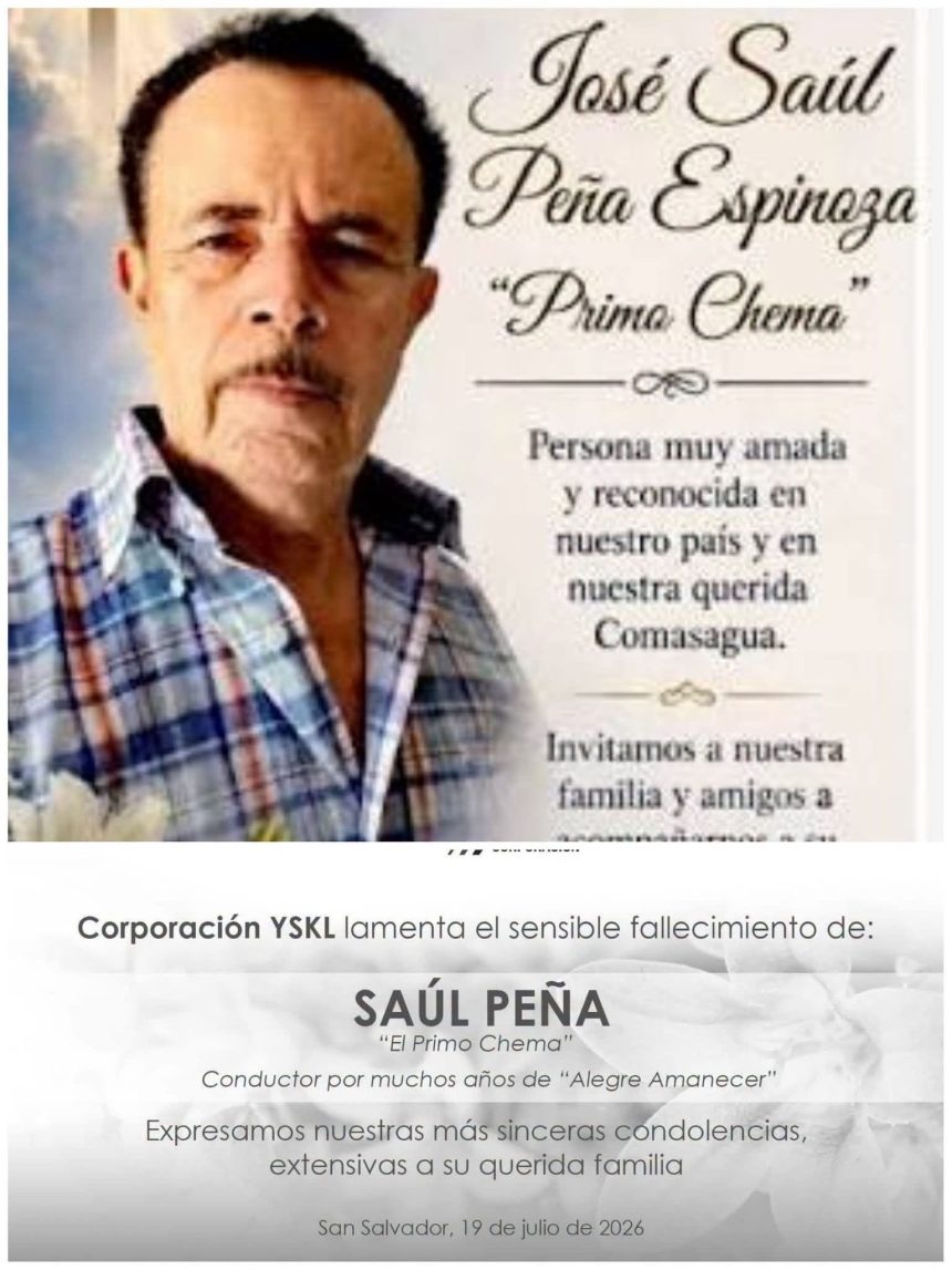 locutor LUTO EN LA RADIO SALVADOREÑA: FALLECE EL RECORDADO «PRIMO CHEMA»