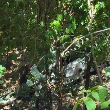 barranco 1 CAE CON SU VEHÍCULO A UN ABISMO DE 25 METROS Y SOBREVIVE EN JUCUARÁN, USULUTÁN