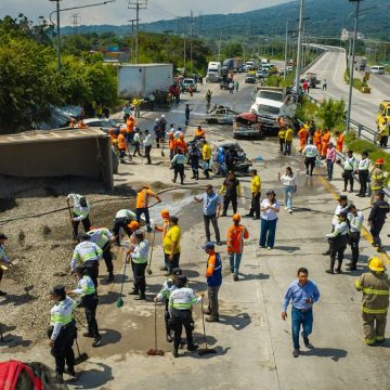 prote 1 ACCIDENTE MÚLTIPLE EN EL REDONDEL INTEGRACIÓN DEJA UNA PERSONA FALLECIDA Y SIETE LESIONADAS