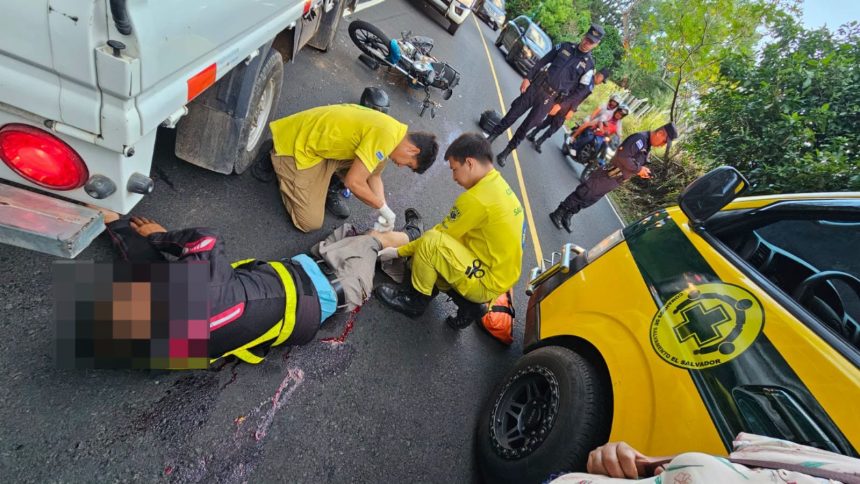 sonso 1 MOTOCICLISTA RESULTA GRAVEMENTE LESIONADO TRAS ACCIDENTE EN NAHUIZALCO