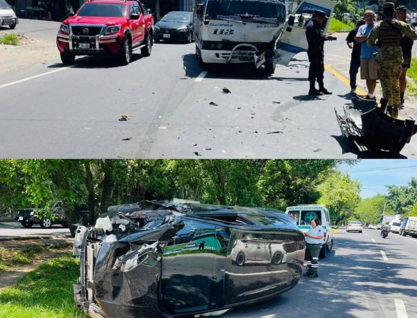 VEHÍCULO QUEDA VOLCADO TRAS ACCIDENTE EN CARRETERA PANAMERICANA HACIA SAN MARTÍN