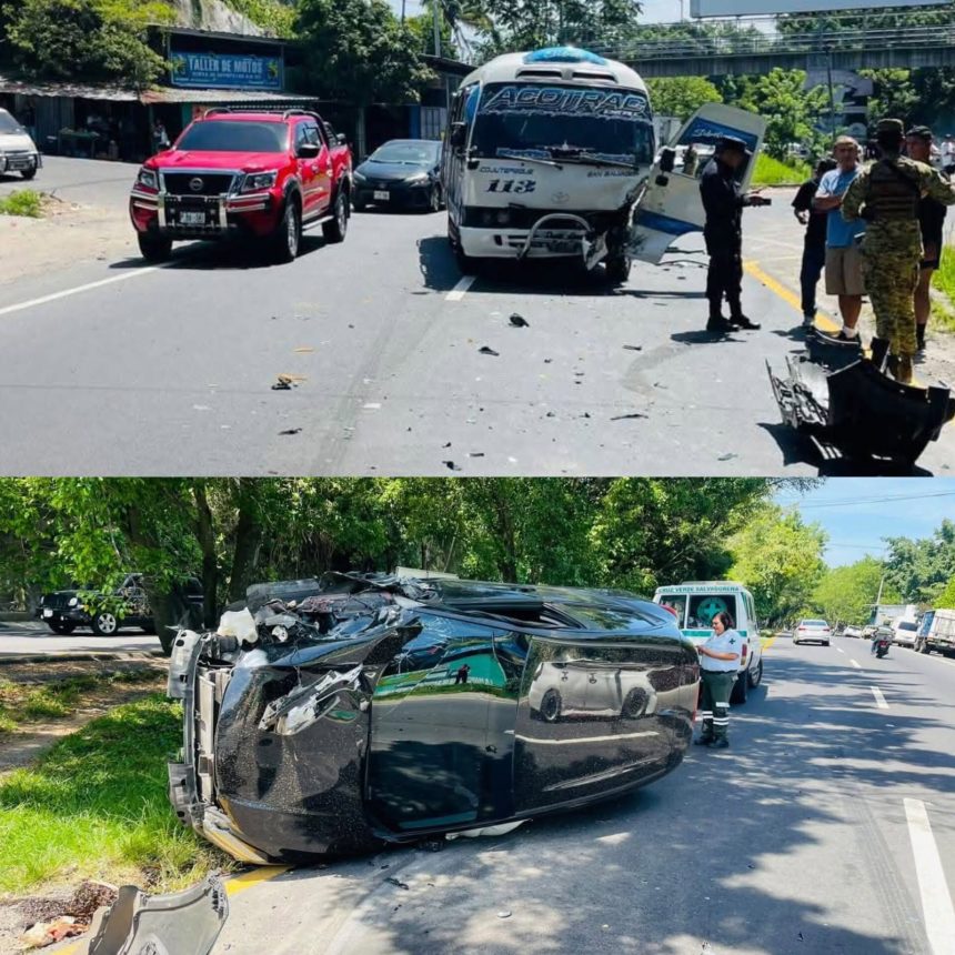 VEHÍCULO QUEDA VOLCADO TRAS ACCIDENTE EN CARRETERA PANAMERICANA HACIA SAN MARTÍN