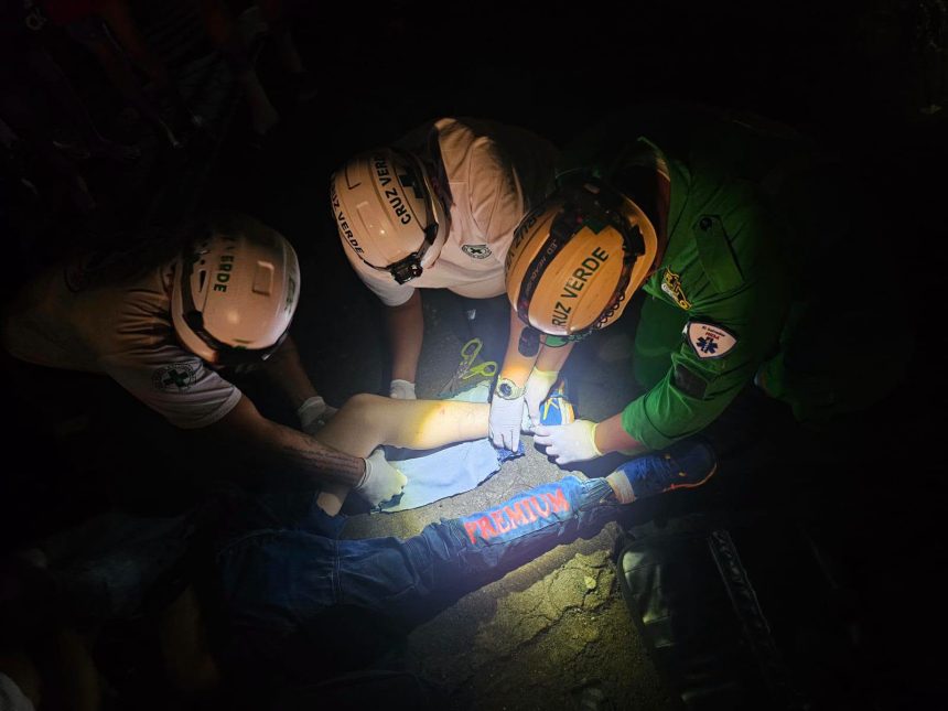 MOTOCICLISTA RESULTA LESIONADO TRAS ACCIDENTE EN CARRETERA A CANDELARIA, SANTA ANA